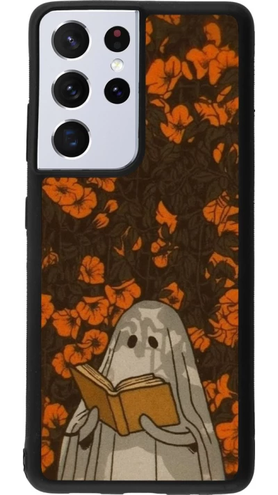 Coque Samsung Galaxy S21 Ultra 5G - Silicone rigide noir Halloween 2026 Ghost reading