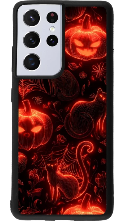 Coque Samsung Galaxy S21 Ultra 5G - Silicone rigide noir Halloween 2026 Pattern Halloween