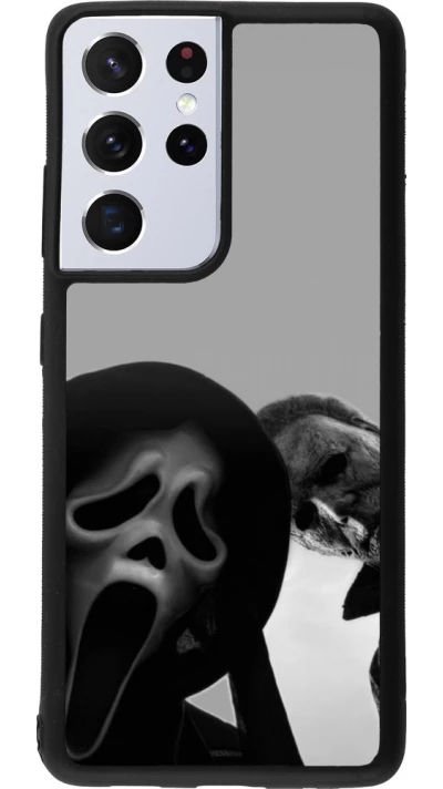 Coque Samsung Galaxy S21 Ultra 5G - Silicone rigide noir Halloween 2026 Scream and Michael Myers