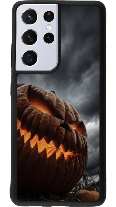 Coque Samsung Galaxy S21 Ultra 5G - Silicone rigide noir Halloween 2026 The Wicked Pumpkin