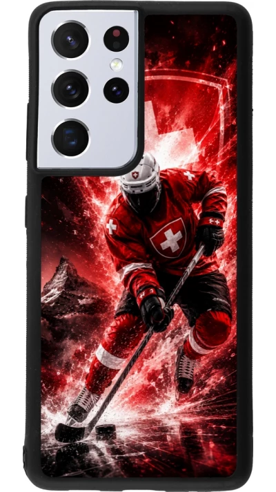 Samsung Galaxy S21 Ultra 5G Case Hülle - Silikon schwarz Hockey World Championship Player