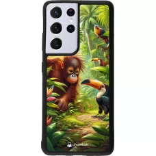 Samsung Galaxy S21 Ultra 5G Case Hülle - Silikon schwarz Tropischer Dschungel Tayrona