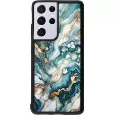 Samsung Galaxy S21 Ultra 5G Case Hülle - Silikon schwarz Grüner Blauer Goldener Marmor