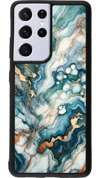 Samsung Galaxy S21 Ultra 5G Case Hülle - Silikon schwarz Grüner Blauer Goldener Marmor