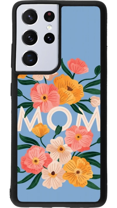 Samsung Galaxy S21 Ultra 5G Case Hülle - Silikon schwarz Mom 2026 Flowers