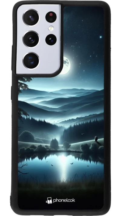 Samsung Galaxy S21 Ultra 5G Case Hülle - Silikon schwarz Ansicht des Nachthimmels