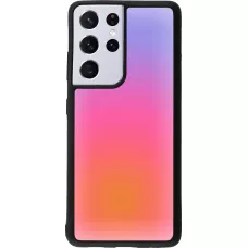 Samsung Galaxy S21 Ultra 5G Case Hülle - Silikon schwarz Orange Pink Blue Gradient