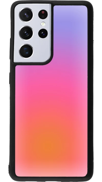 Samsung Galaxy S21 Ultra 5G Case Hülle - Silikon schwarz Orange Pink Blue Gradient