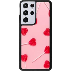 Samsung Galaxy S21 Ultra 5G Case Hülle - Silikon schwarz Saint Valentines Day 26 Lollipop