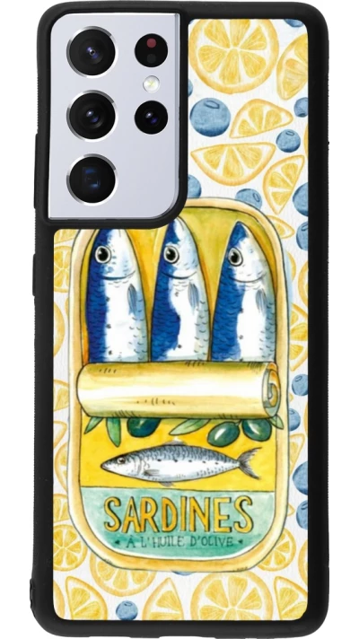 Samsung Galaxy S21 Ultra 5G Case Hülle - Silikon schwarz Sardines in oil 2026
