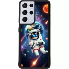 Samsung Galaxy S21 Ultra 5G Case Hülle - Silikon schwarz VR SpaceCat Odyssee