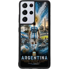 Samsung Galaxy S21 Ultra 5G Case Hülle - Silikon schwarz Fussball Argentinien splash 2026