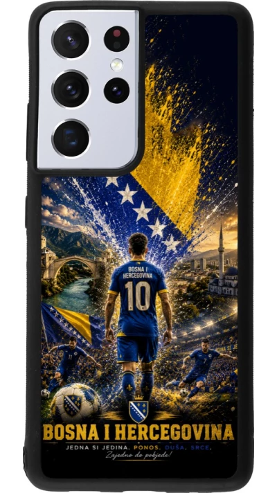 Samsung Galaxy S21 Ultra 5G Case Hülle - Silikon schwarz Fussball Bosnien und Herzegowina splash 2026