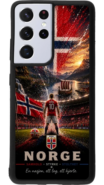 Samsung Galaxy S21 Ultra 5G Case Hülle - Silikon schwarz Fussball Norwegen splash 2026