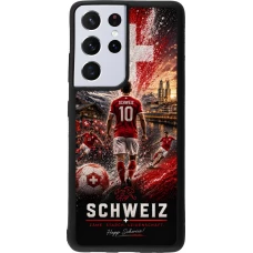 Samsung Galaxy S21 Ultra 5G Case Hülle - Silikon schwarz Fussball Schweiz splash 2026