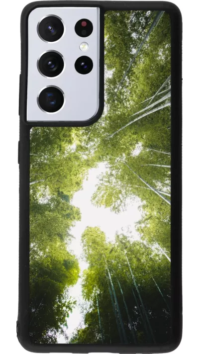 Samsung Galaxy S21 Ultra 5G Case Hülle - Silikon schwarz Spring 23 forest blue sky