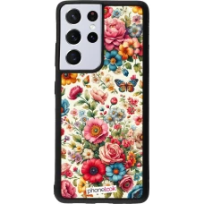 Samsung Galaxy S21 Ultra 5G Case Hülle - Silikon schwarz Spring 25 fruehling bluetend
