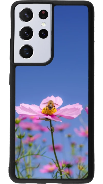 Samsung Galaxy S21 Ultra 5G Case Hülle - Silikon schwarz Bee on a flower Spring 2026