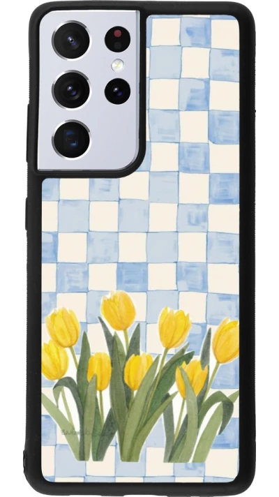 Samsung Galaxy S21 Ultra 5G Case Hülle - Silikon schwarz Blue vichy tulips Spring 2026