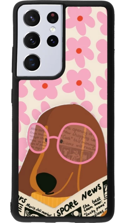 Samsung Galaxy S21 Ultra 5G Case Hülle - Silikon schwarz Dog with newspaper Spring 2026