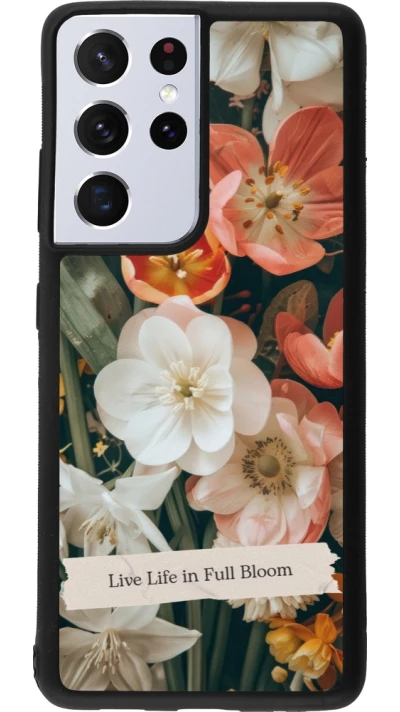 Samsung Galaxy S21 Ultra 5G Case Hülle - Silikon schwarz Full Bloom Spring 2026