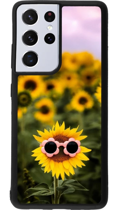 Samsung Galaxy S21 Ultra 5G Case Hülle - Silikon schwarz Sunflower with glasses Spring 2026