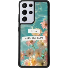 Samsung Galaxy S21 Ultra 5G Case Hülle - Silikon schwarz Summer 2025 Grow with the flow