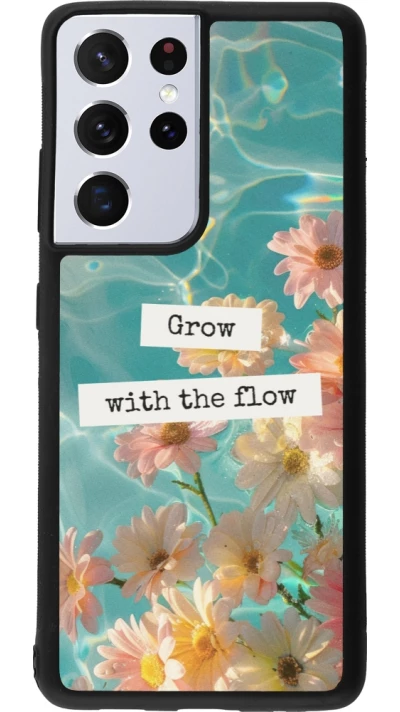 Samsung Galaxy S21 Ultra 5G Case Hülle - Silikon schwarz Summer 2025 Grow with the flow