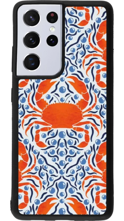 Samsung Galaxy S21 Ultra 5G Case Hülle - Silikon schwarz Crabs and pearls Summer 2026