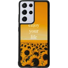 Samsung Galaxy S21 Ultra 5G Case Hülle - Silikon schwarz Summer 2026 Enjoy your life