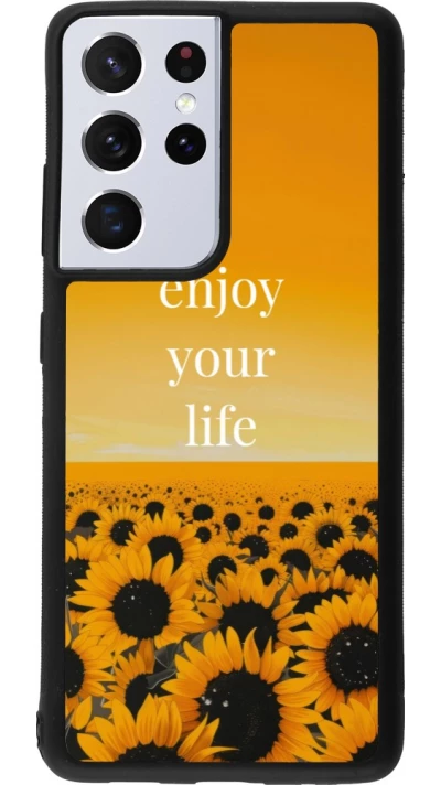 Samsung Galaxy S21 Ultra 5G Case Hülle - Silikon schwarz Summer 2026 Enjoy your life