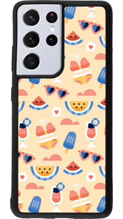 Samsung Galaxy S21 Ultra 5G Case Hülle - Silikon schwarz Pattern Summer 2026