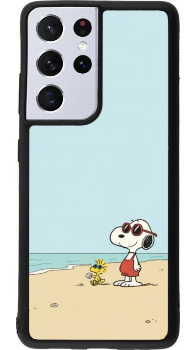 Samsung Galaxy S21 Ultra 5G Case Hülle - Silikon schwarz Snoopy on the beach Summer 2026