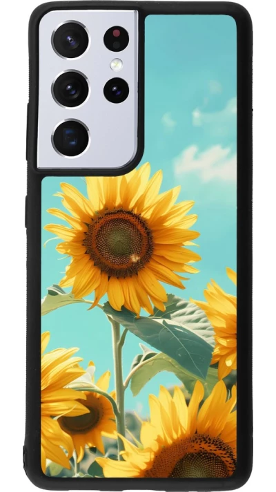 Samsung Galaxy S21 Ultra 5G Case Hülle - Silikon schwarz Sunflowers Summer 2026