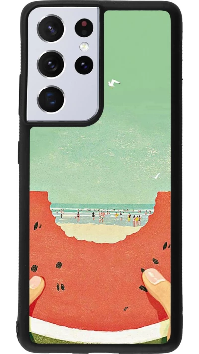 Samsung Galaxy S21 Ultra 5G Case Hülle - Silikon schwarz Views through a watermelon Summer 2026