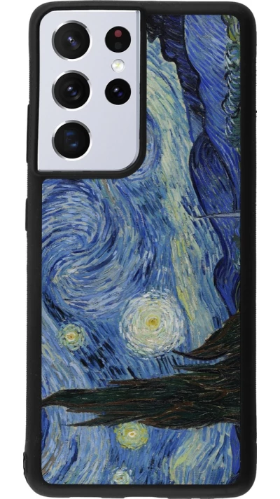 Samsung Galaxy S21 Ultra 5G Case Hülle - Silikon schwarz Kunstbild - Sternennacht - Van Gogh