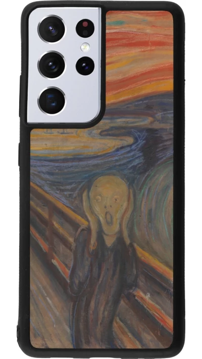 Samsung Galaxy S21 Ultra 5G Case Hülle - Silikon schwarz Kunstbild - Der Schrei - Edvard Munch