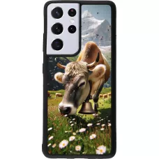 Samsung Galaxy S21 Ultra 5G Case Hülle - Silikon schwarz Kuh Berg Wallis