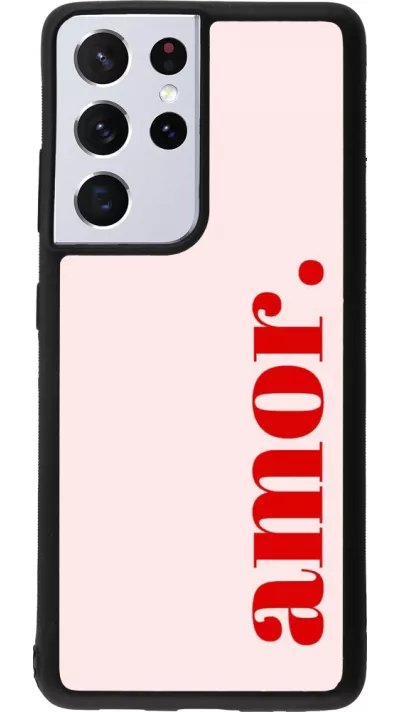 Samsung Galaxy S21 Ultra 5G Case Hülle - Silikon schwarz Valentine 2024 amor