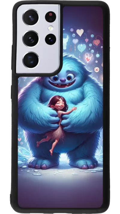 Samsung Galaxy S21 Ultra 5G Case Hülle - Silikon schwarz Valentin 2024 Flauschige Liebe