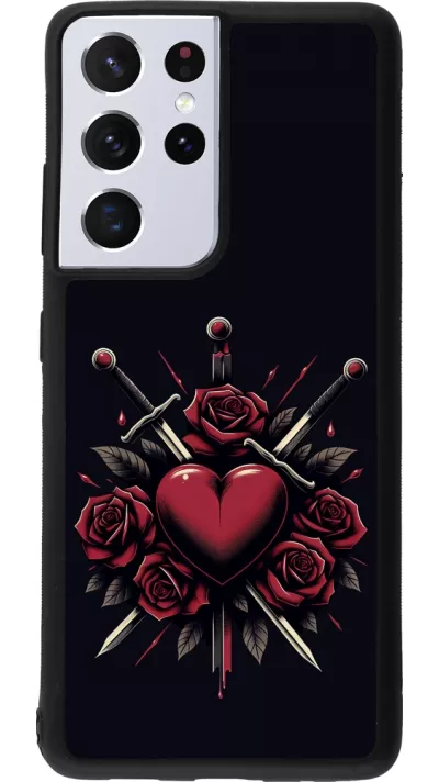 Samsung Galaxy S21 Ultra 5G Case Hülle - Silikon schwarz Valentine 2024 gothic love
