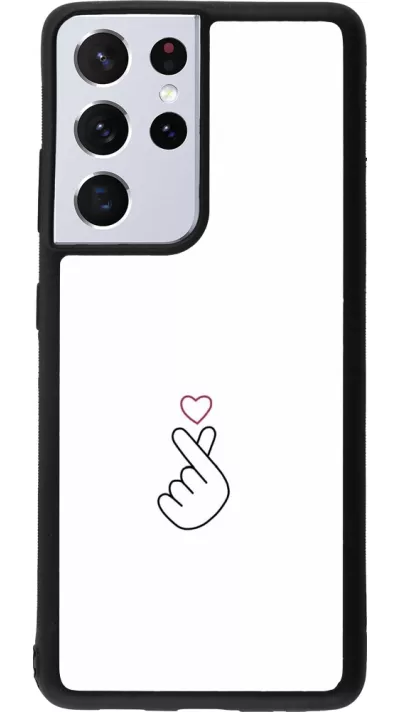 Samsung Galaxy S21 Ultra 5G Case Hülle - Silikon schwarz Valentine 2024 heart by Millennials