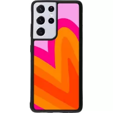 Coque Samsung Galaxy S21 Ultra 5G - Silicone rigide noir Valentine 2024 heart gradient