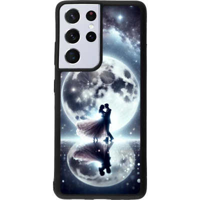 Samsung Galaxy S21 Ultra 5G Case Hülle - Silikon schwarz Valentin 2024 Liebe unter dem Mond