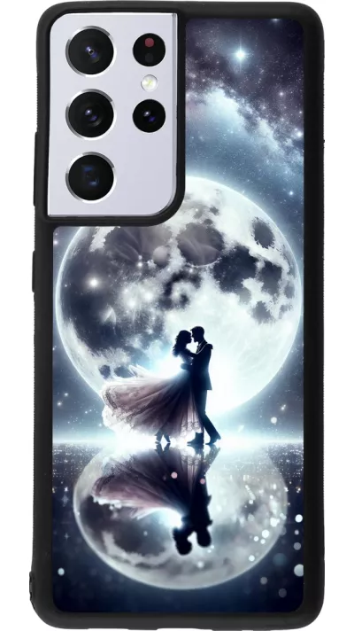 Samsung Galaxy S21 Ultra 5G Case Hülle - Silikon schwarz Valentin 2024 Liebe unter dem Mond