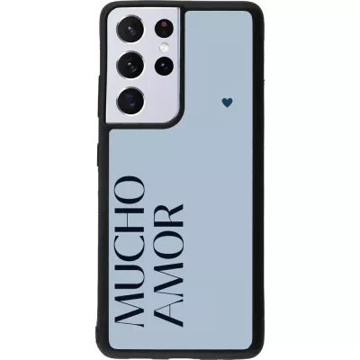 Samsung Galaxy S21 Ultra 5G Case Hülle - Silikon schwarz Valentine 2024 mucho amor azul