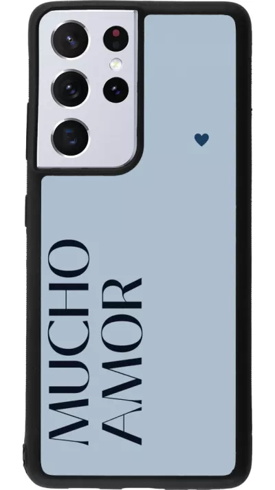 Samsung Galaxy S21 Ultra 5G Case Hülle - Silikon schwarz Valentine 2024 mucho amor azul