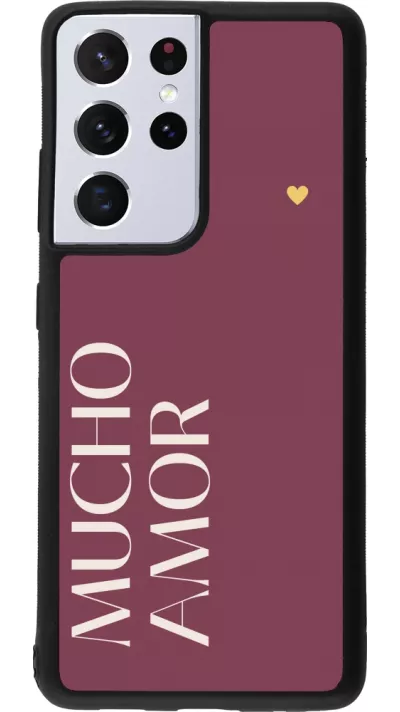 Samsung Galaxy S21 Ultra 5G Case Hülle - Silikon schwarz Valentine 2024 mucho amor rosado