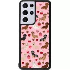 Coque Samsung Galaxy S21 Ultra 5G - Silicone rigide noir Valentine 2024 puppy love