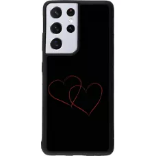 Coque Samsung Galaxy S21 Ultra 5G - Silicone rigide noir Valentine 2023 attached heart